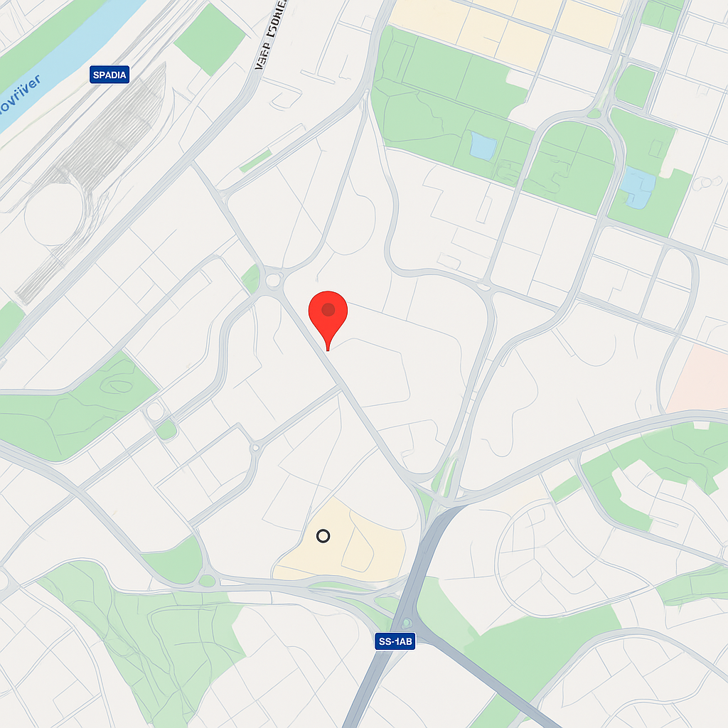 Mappa della zona dello showroom in Viale Oceano Pacifico, Roma